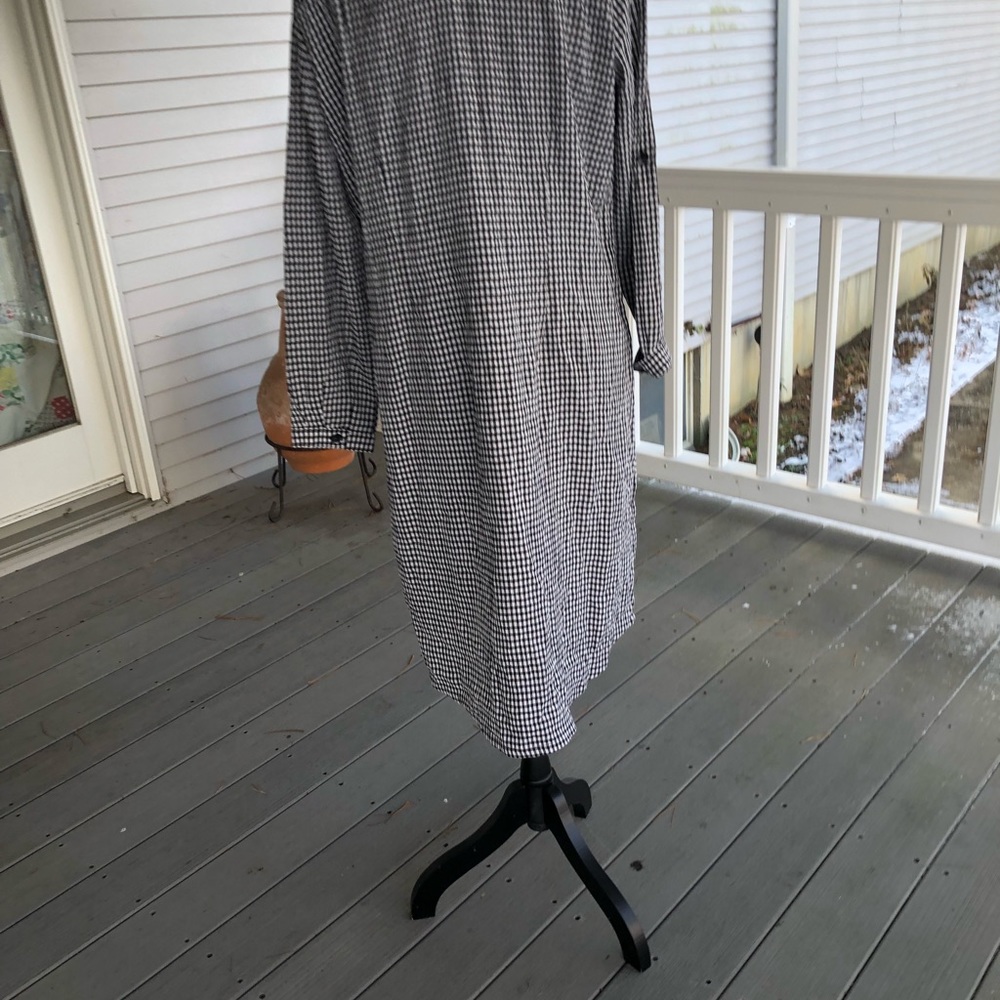 Black Checkered Button Down Dress - image 6